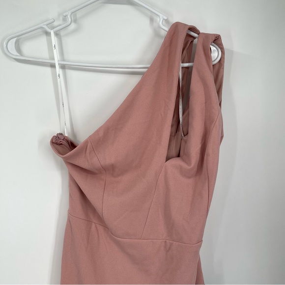 Lulus Cocktail Club Blush Pink One-Shoulder Midi Dress - Picture 6 of 7